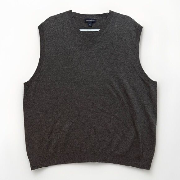 Lands End Sweater Vest Mens XL 46-48 Classic Cashmere Heritage Prep Slow Fashion - Picture 1 of 13